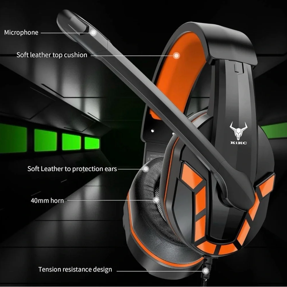PS4 Gaming Headset with Mic for Xbox One, PS5, PC, Mobile Phone/Notebook-used